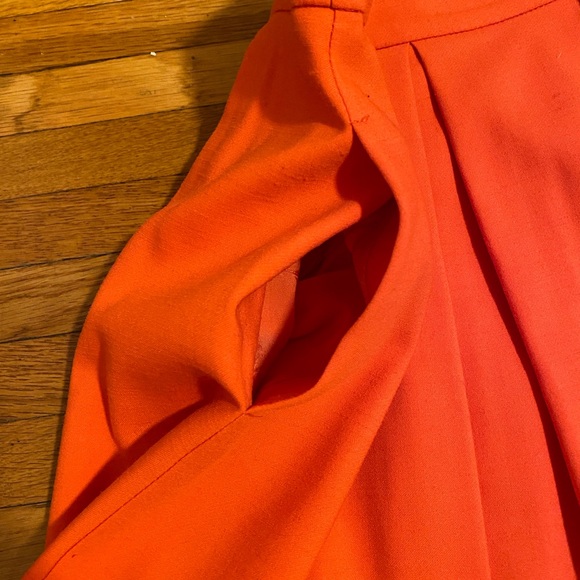 Must Have Orange Wool Pleated Midi Skirt with Pockets Size 34 or S - Picture 5 of 10